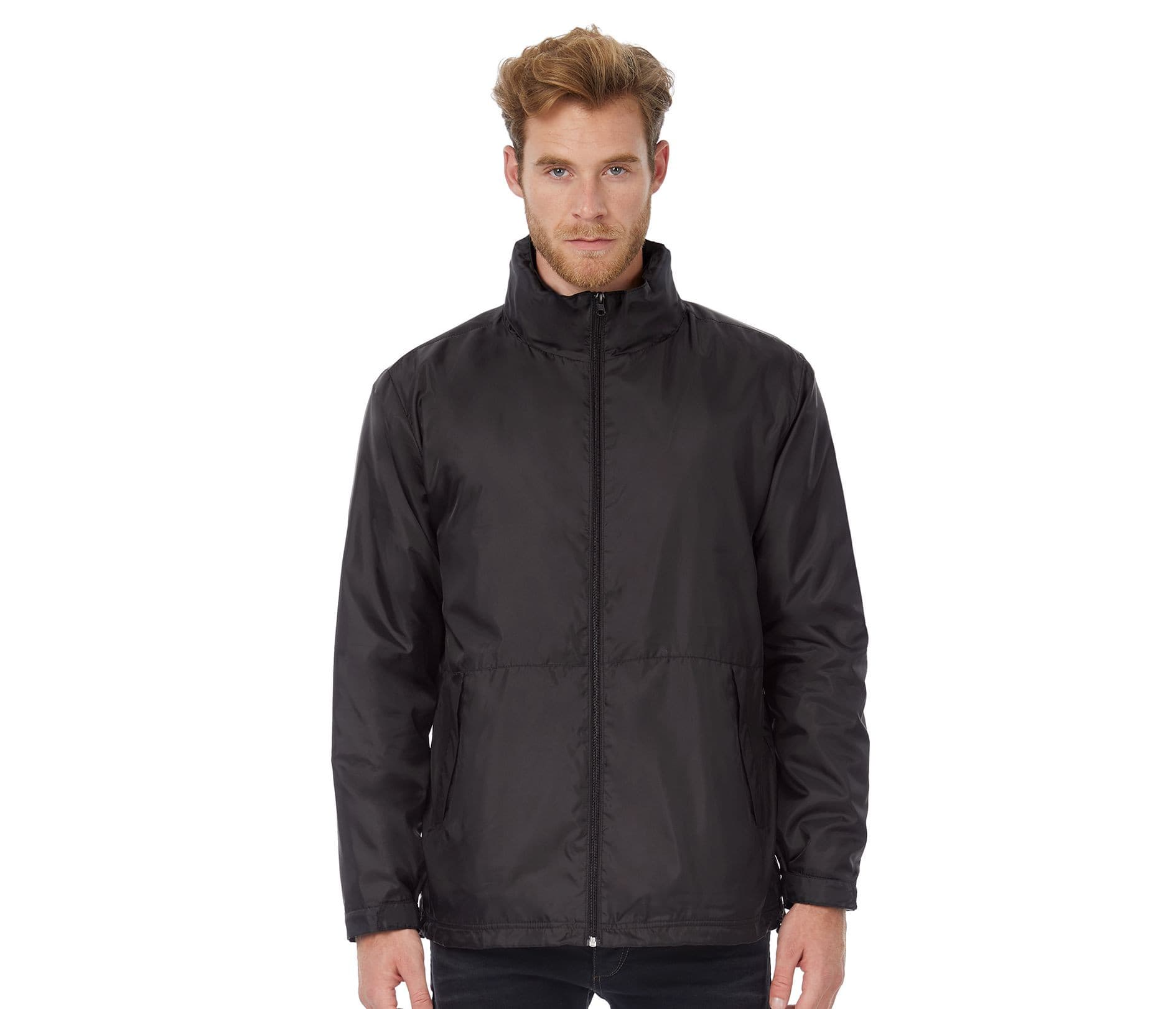 Veste coupe-vent doublée micropolaire homme