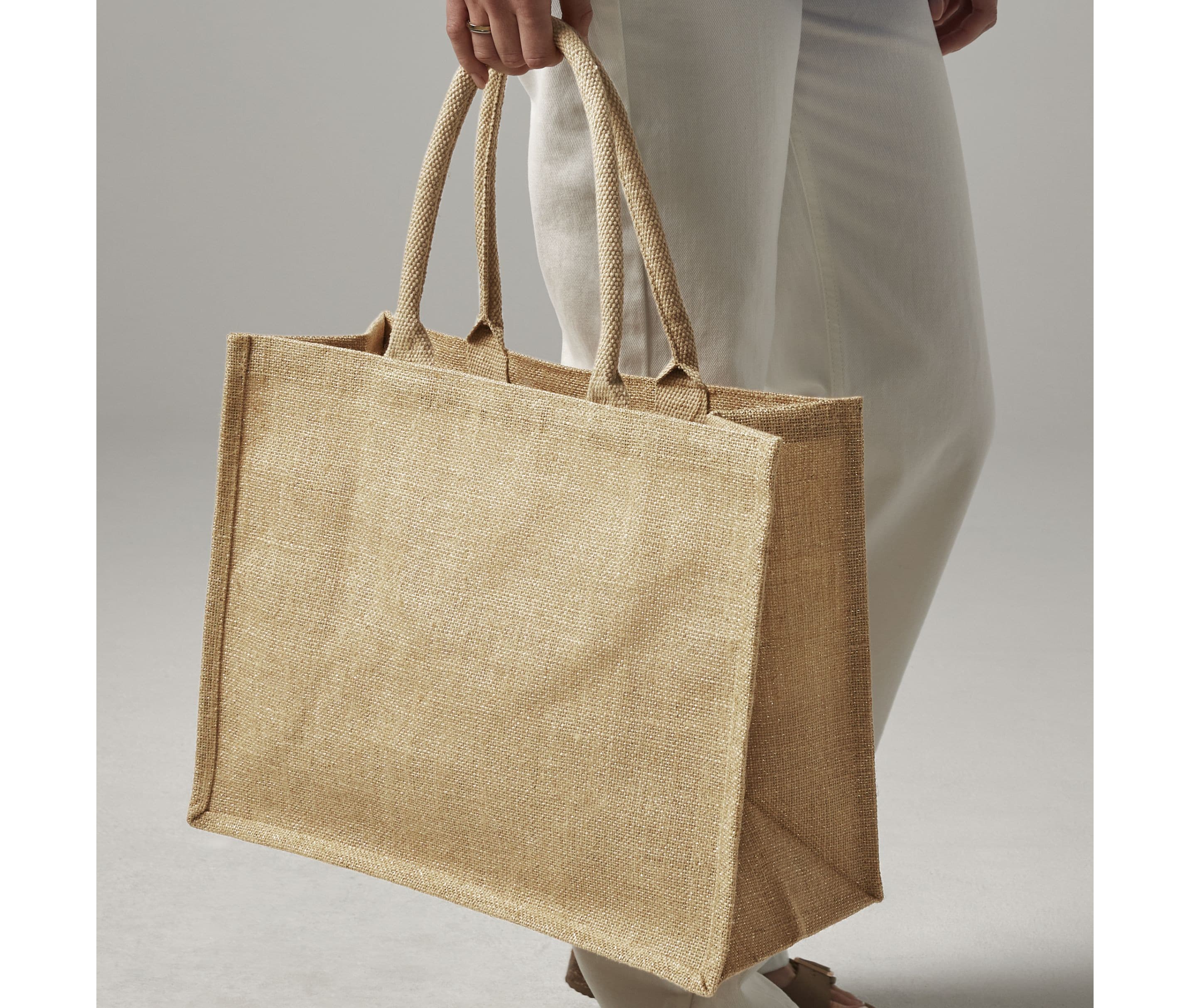 Sac shopping en toile de jute scintillant