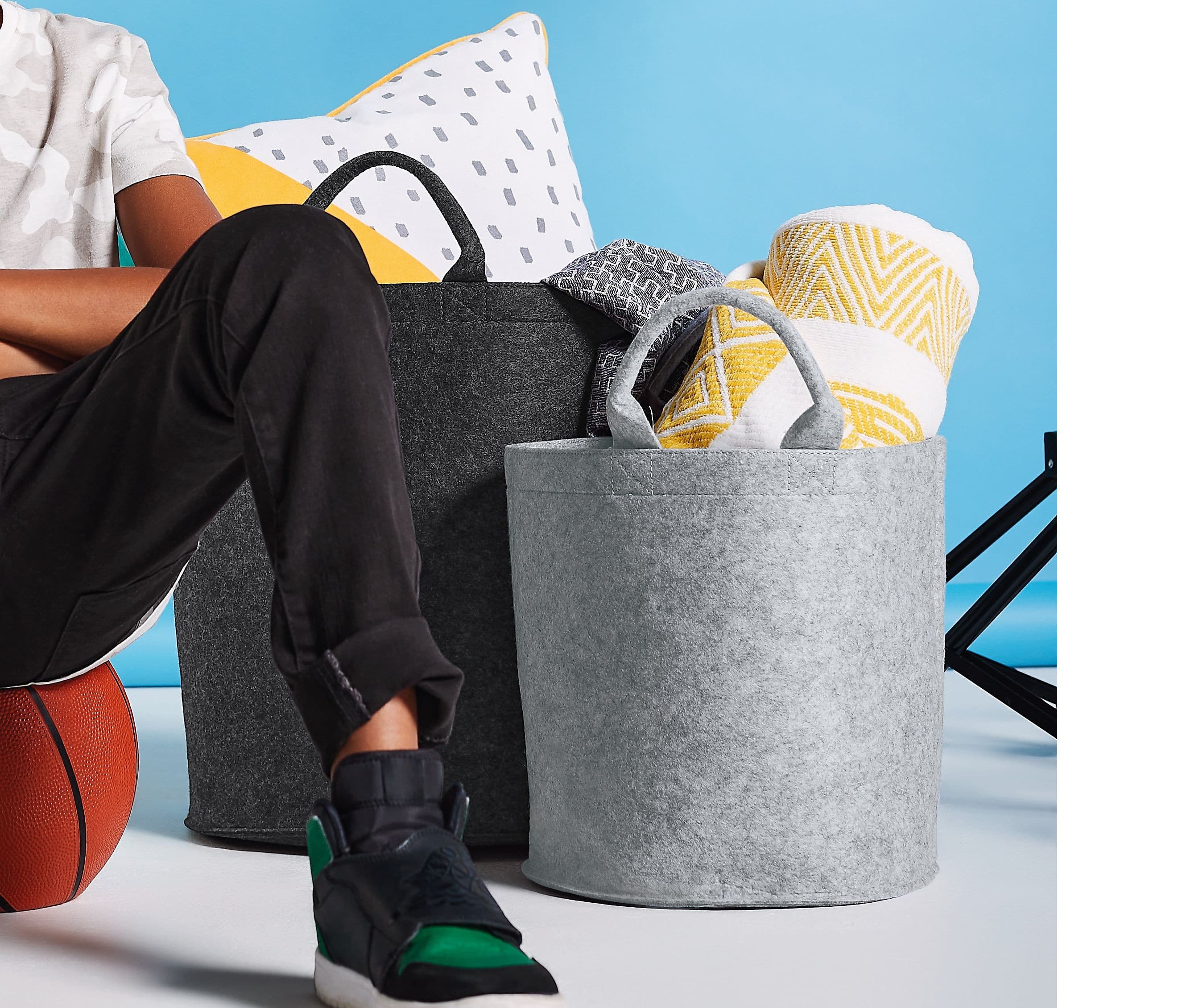 Panier en polyester feutrine