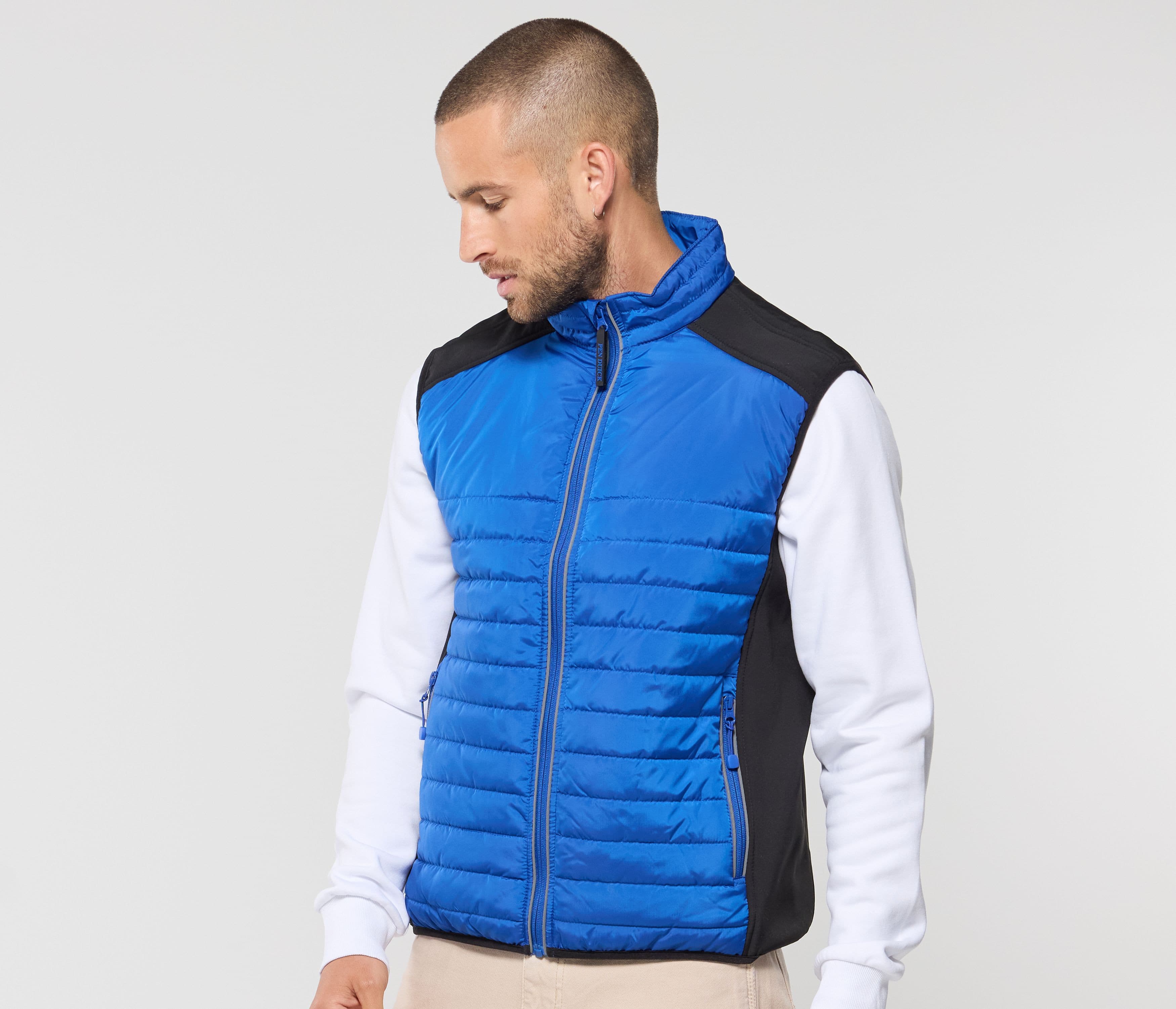 Bodywarmer bi-matière matelassé