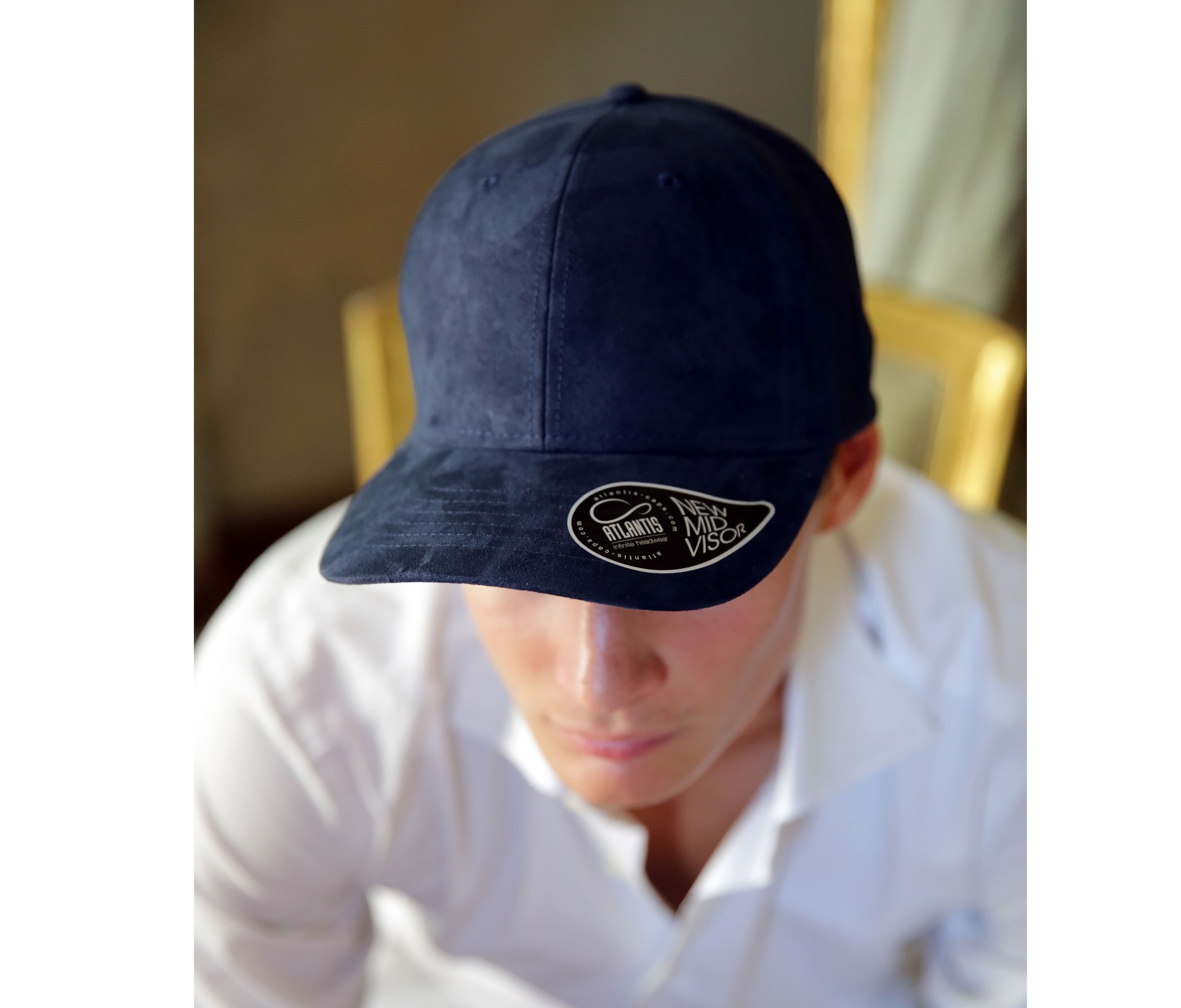 Casquette 6 pans mid visor faux suède