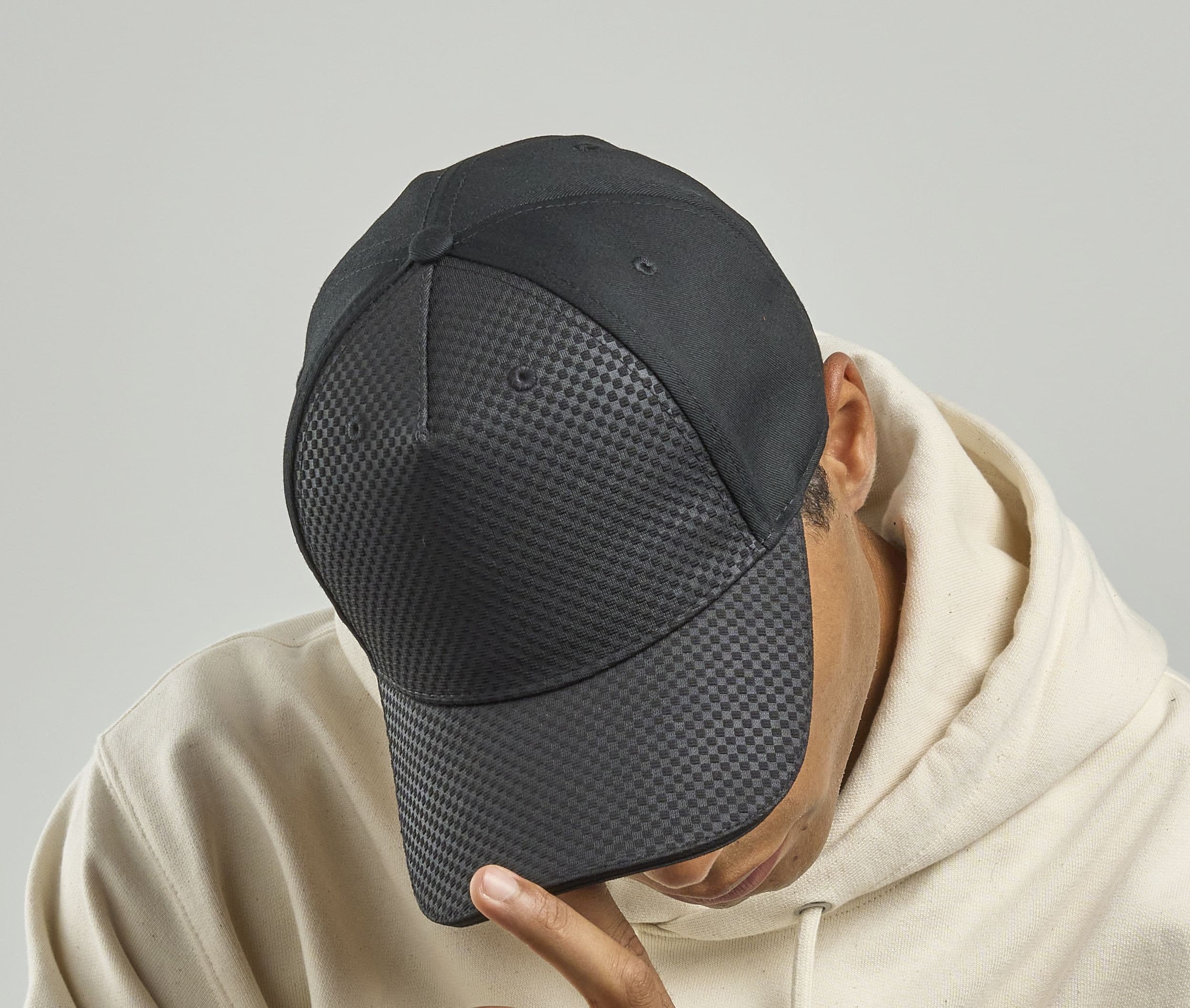 Casquette 5 pans effet nid d'abeille