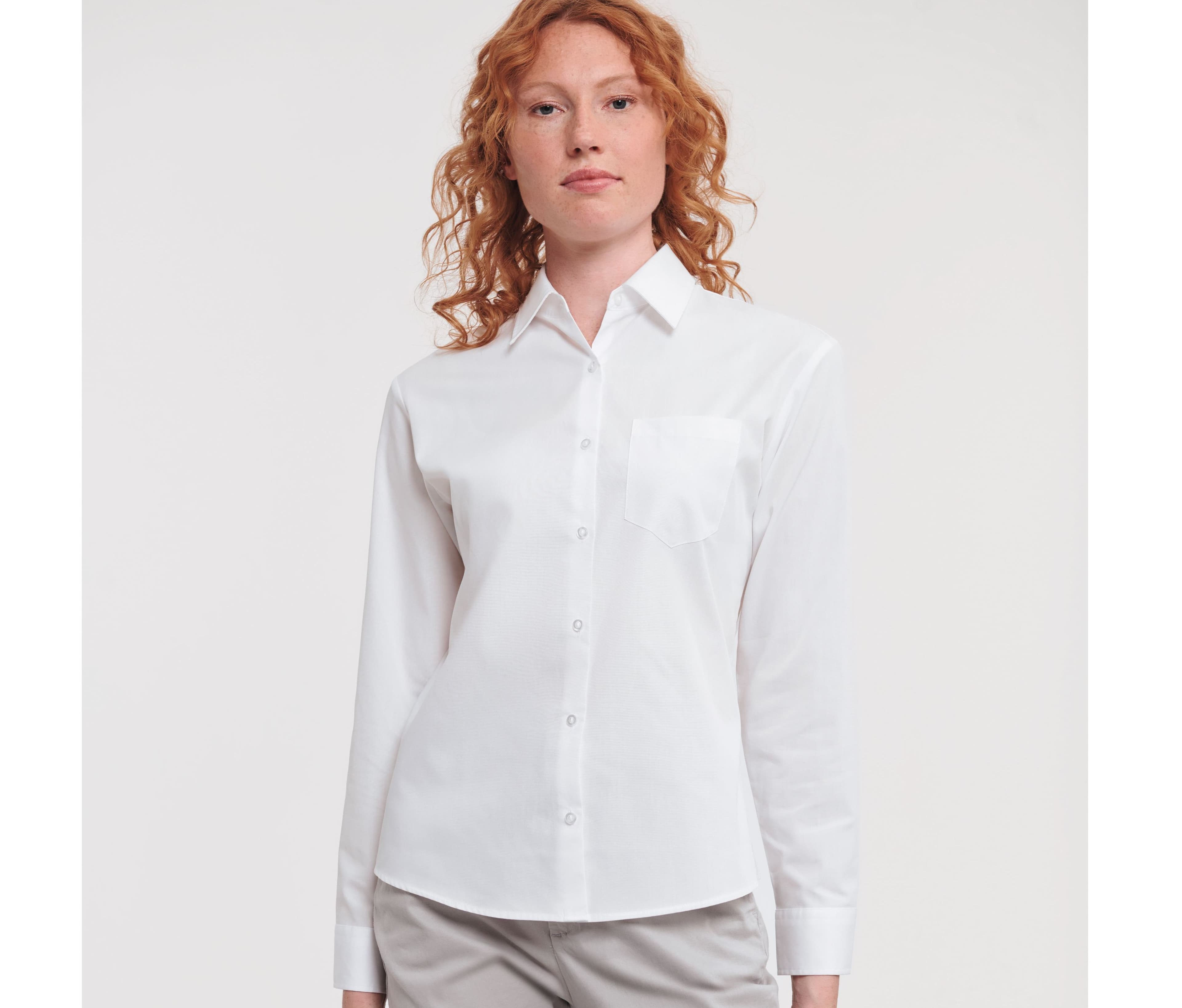 LADIES' LONG SLEEVE CLASSIC PURE COTTON POPLIN SHIRT