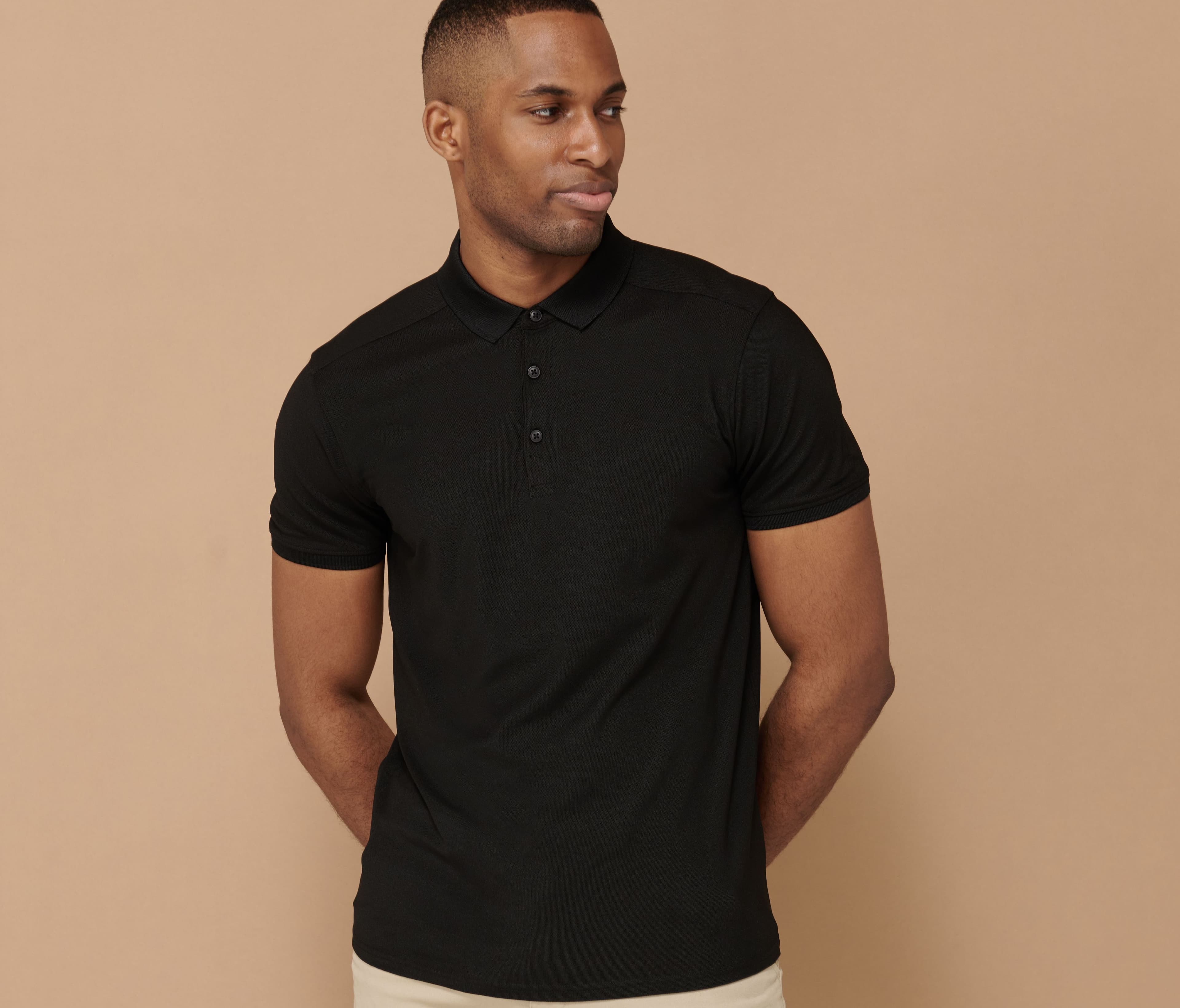 Polo homme en polyester stretch