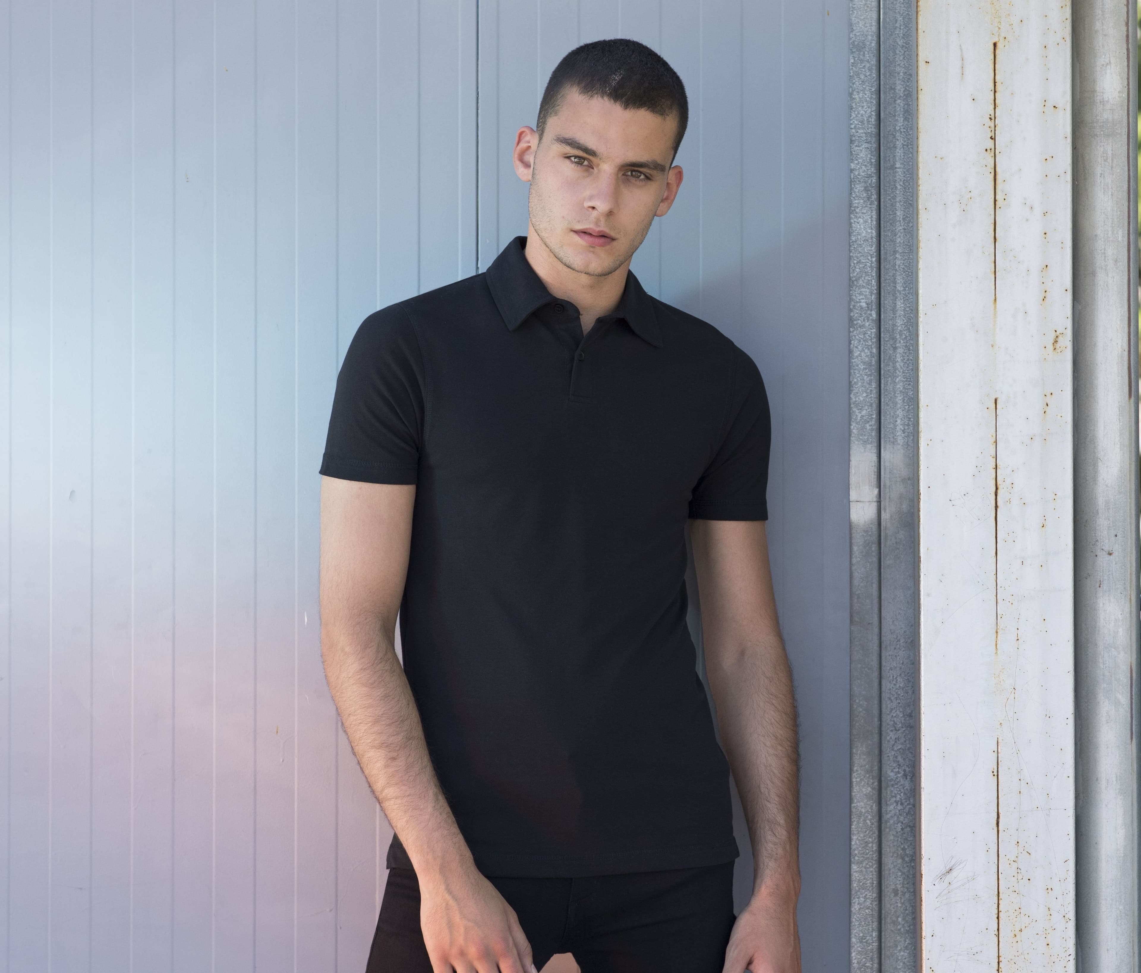 Polo homme stretch