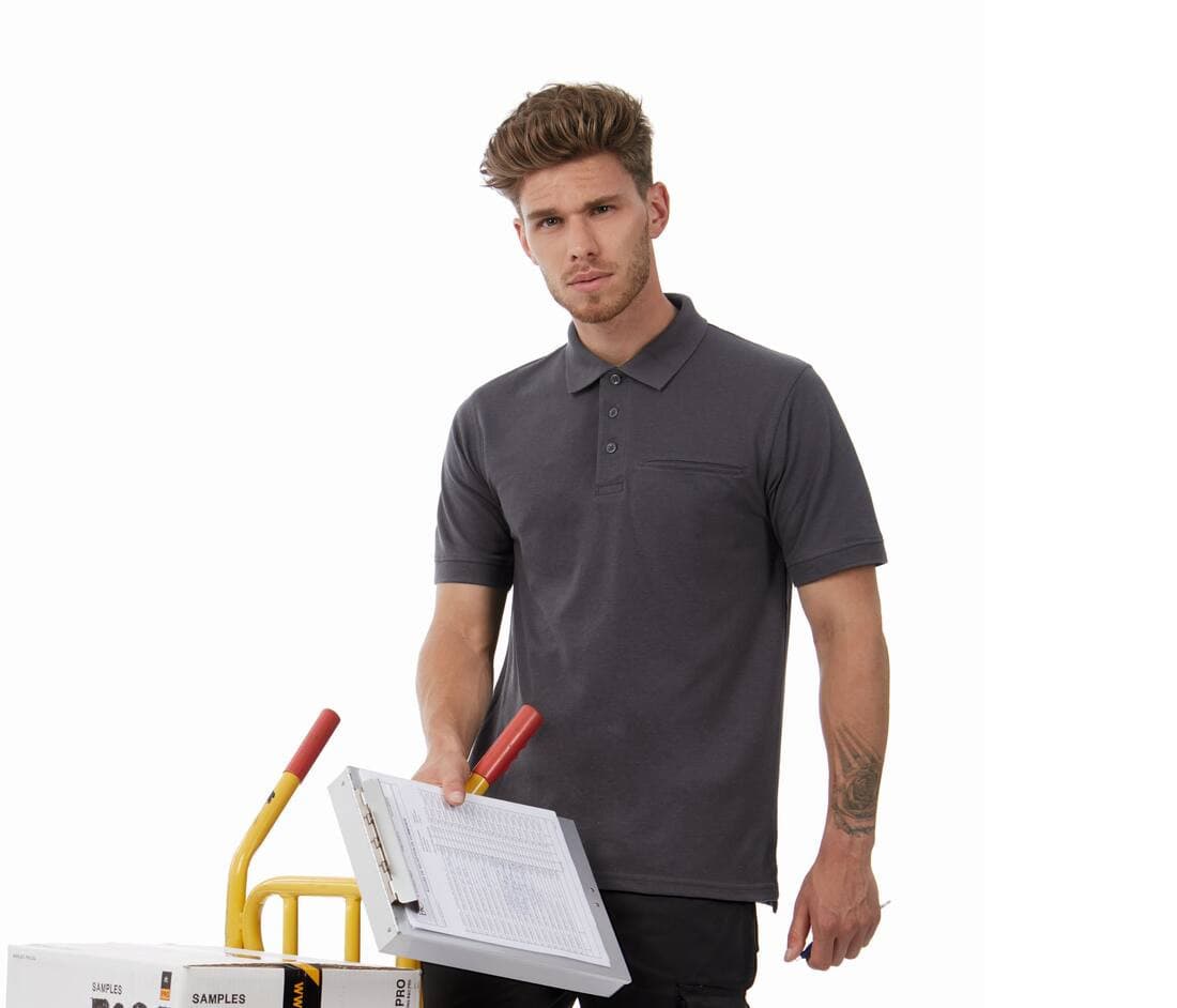 Polo 60° polycoton avec poche