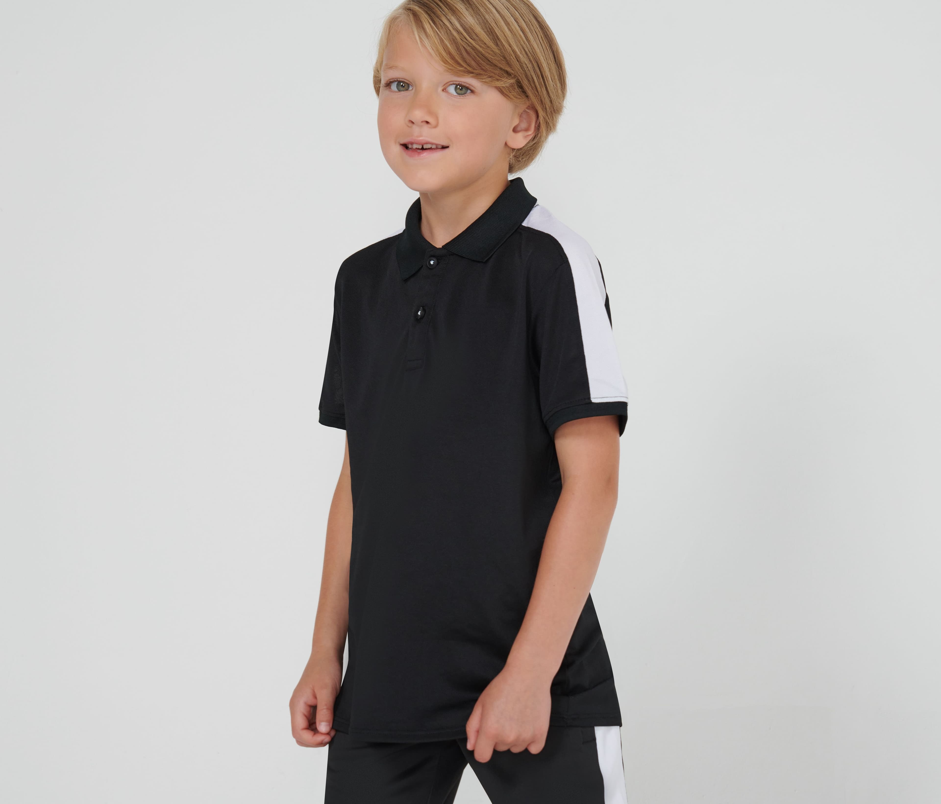 Polo stretch contrasté enfant