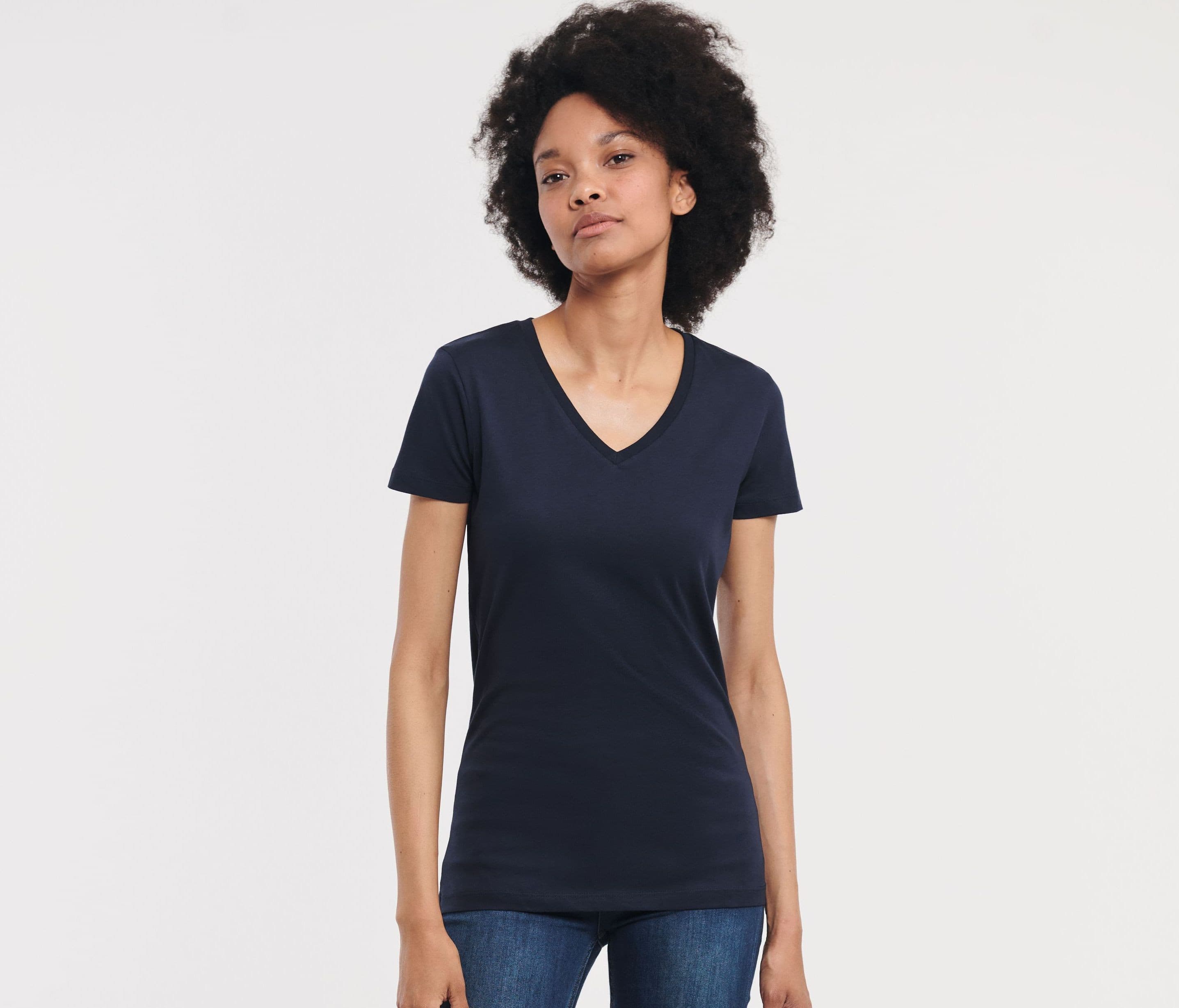 Tee-shirt organique col V femme