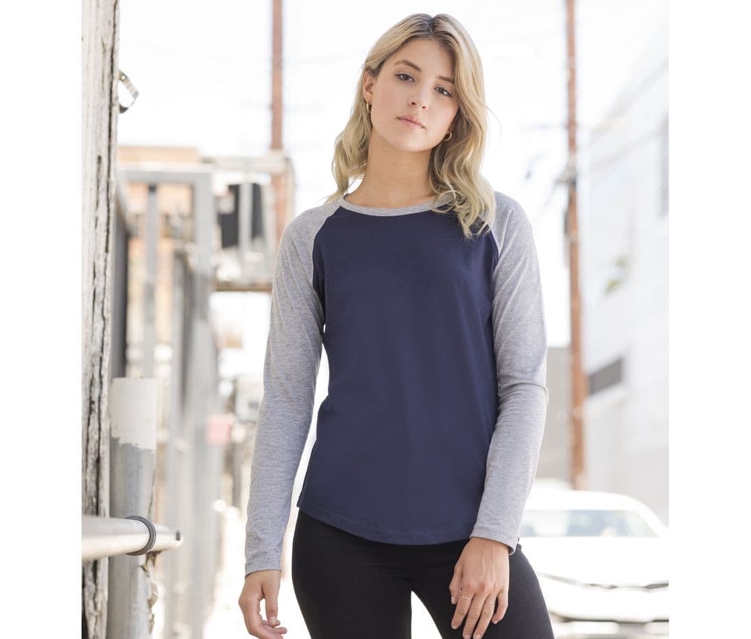 Tee-shirt baseball manches longues femme