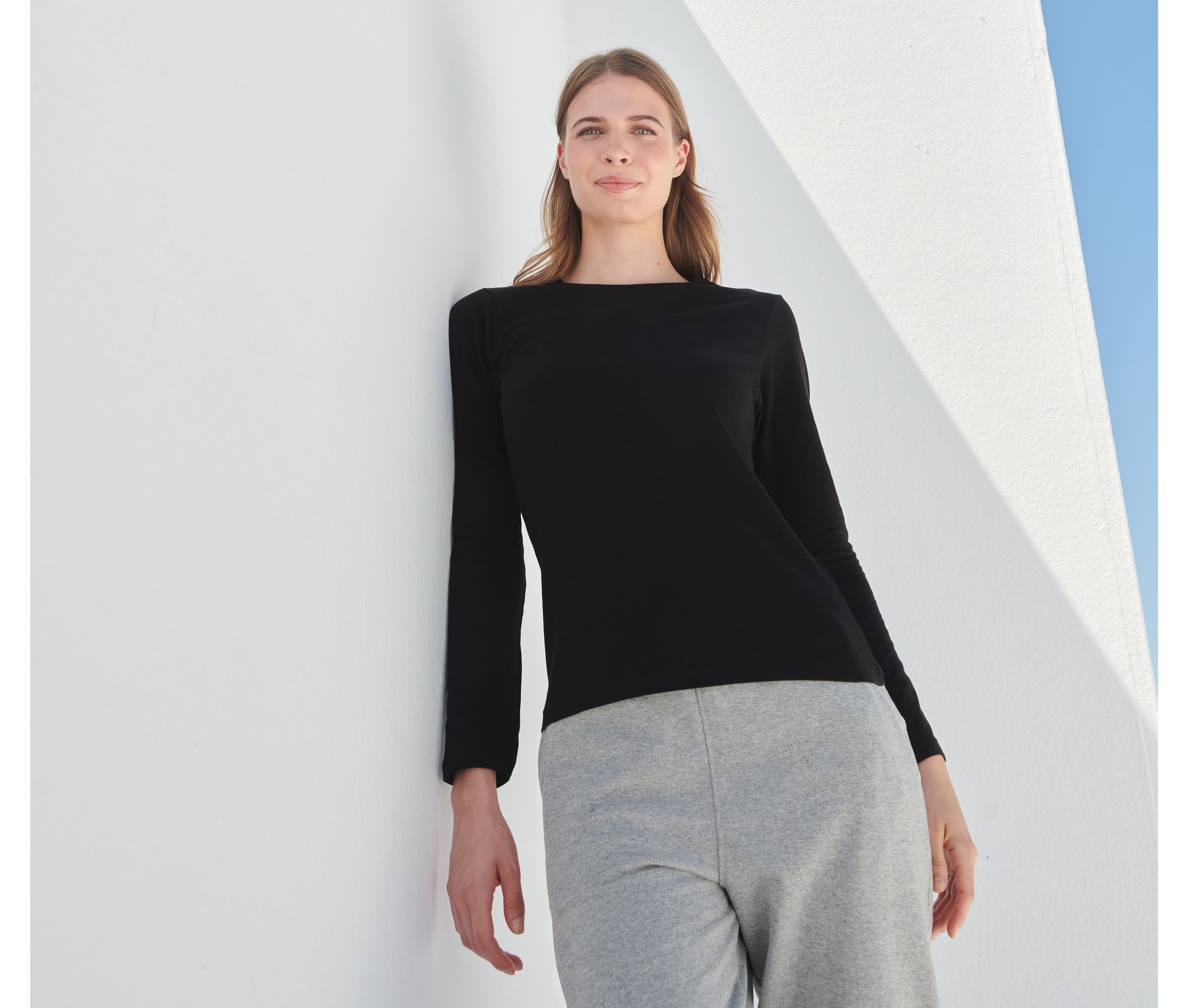 Tee-shirt stretch femme manches longues