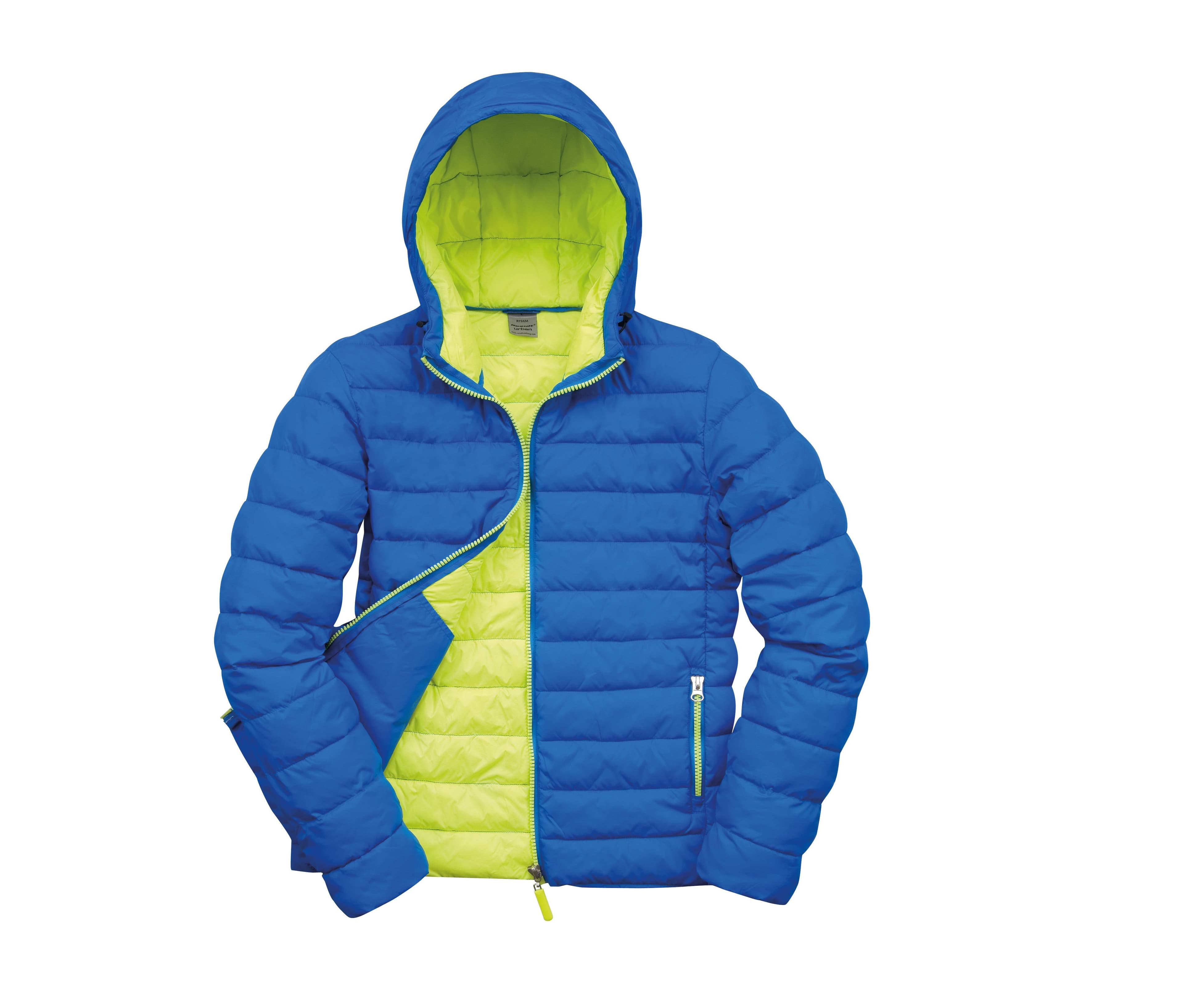 Blouson homme doudoune à capuche OCEAN BLUE/LIME PUNCH