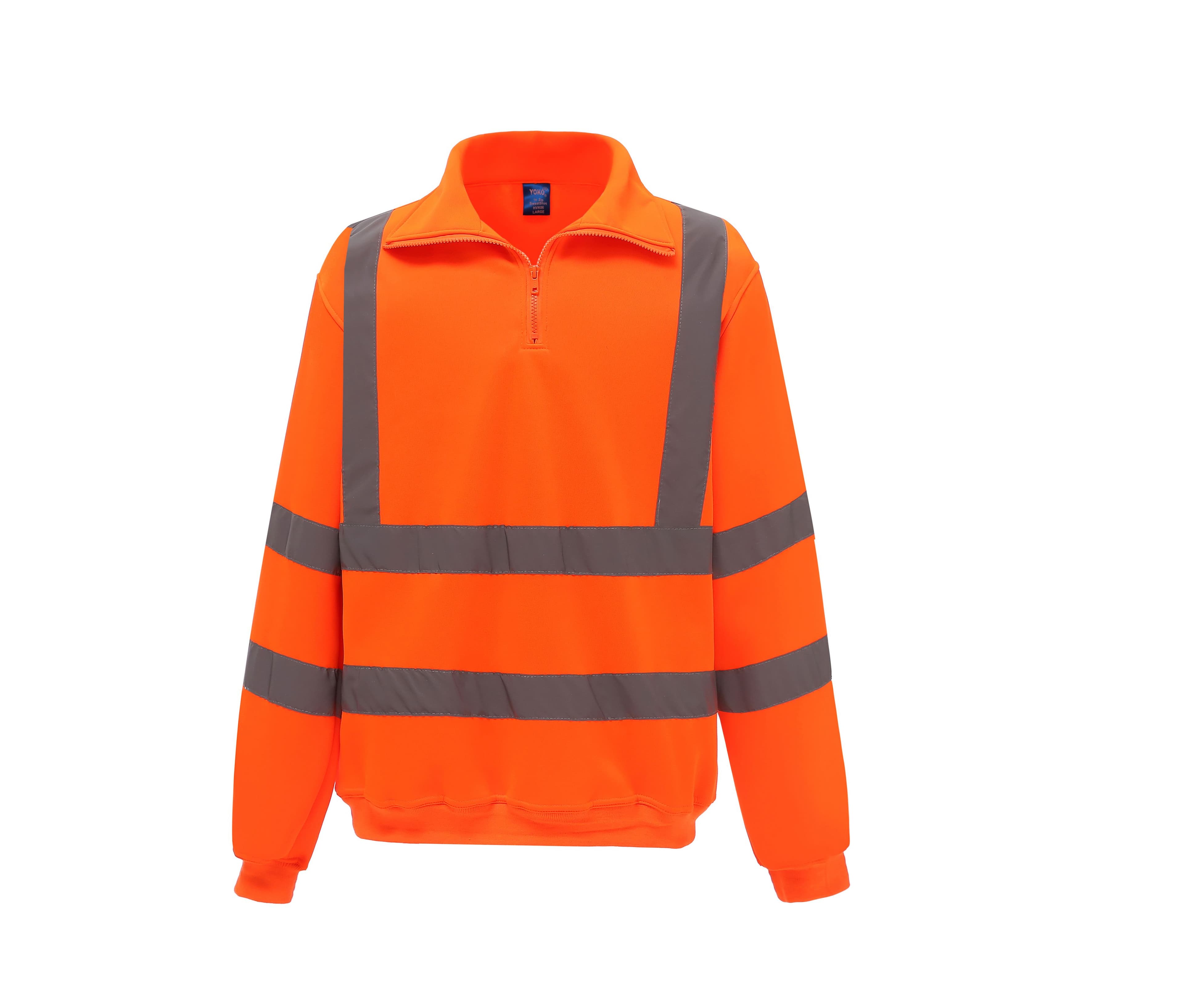 Sweat col zippé haute visibilité HI VIS ORANGE