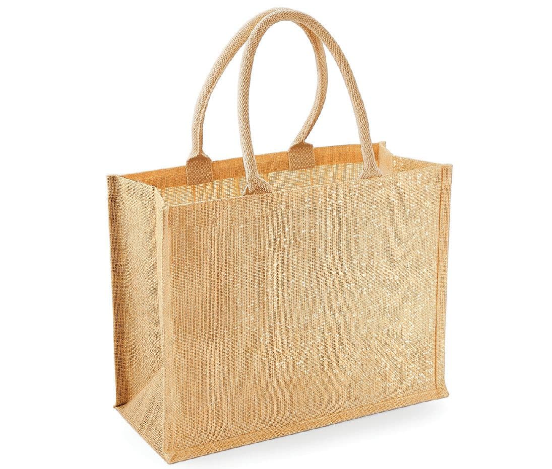 Sac shopping en toile de jute scintillant NATURAL/GOLD