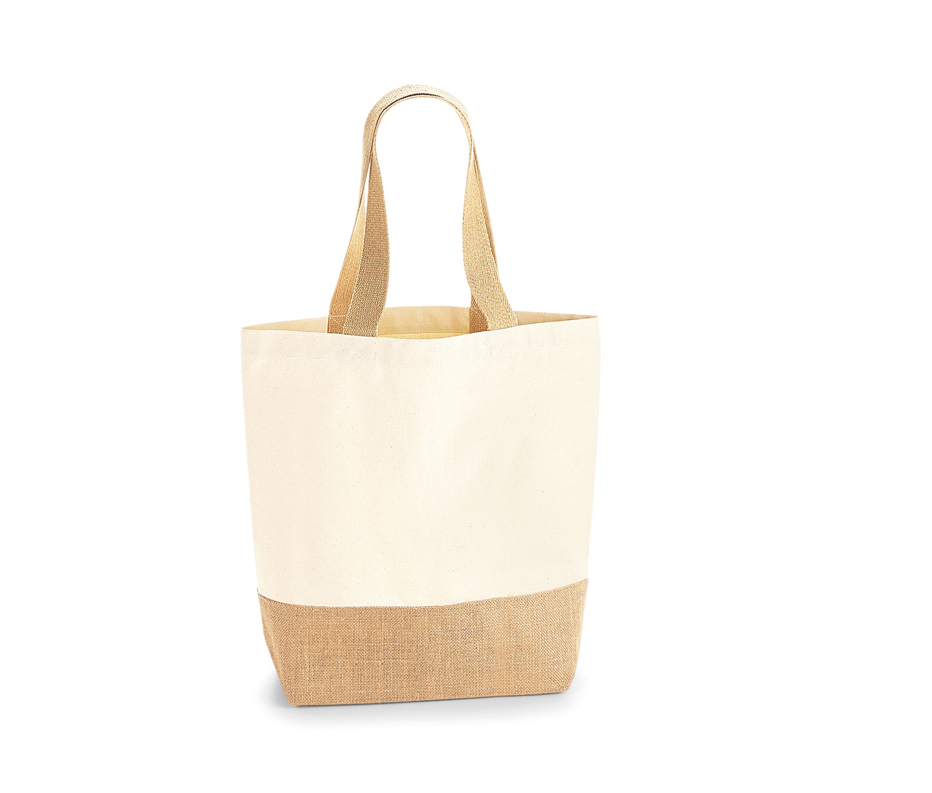 Sac shopper coton/toile de jute NATURAL
