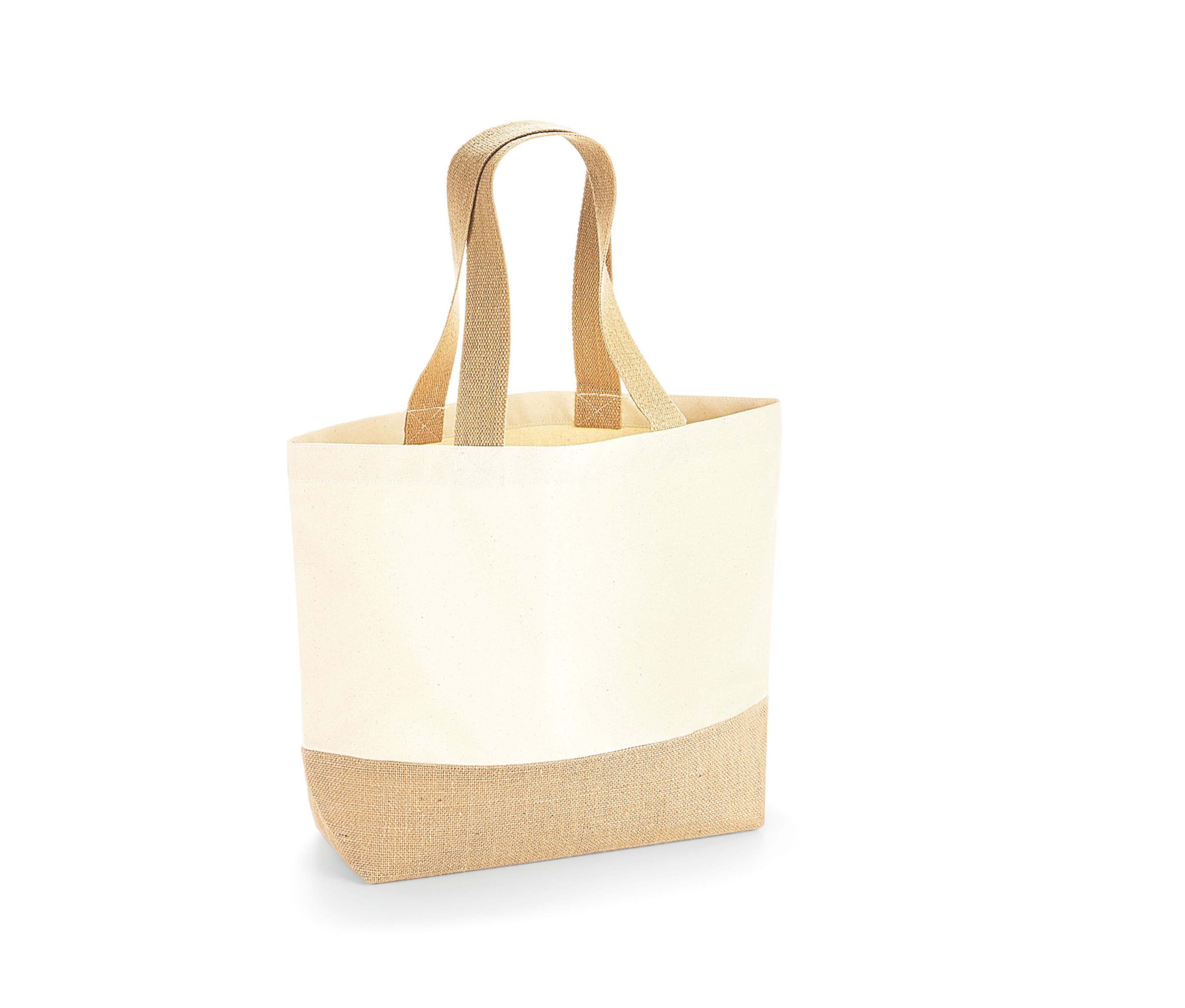 Sac shopping coton/toile de jute NATURAL