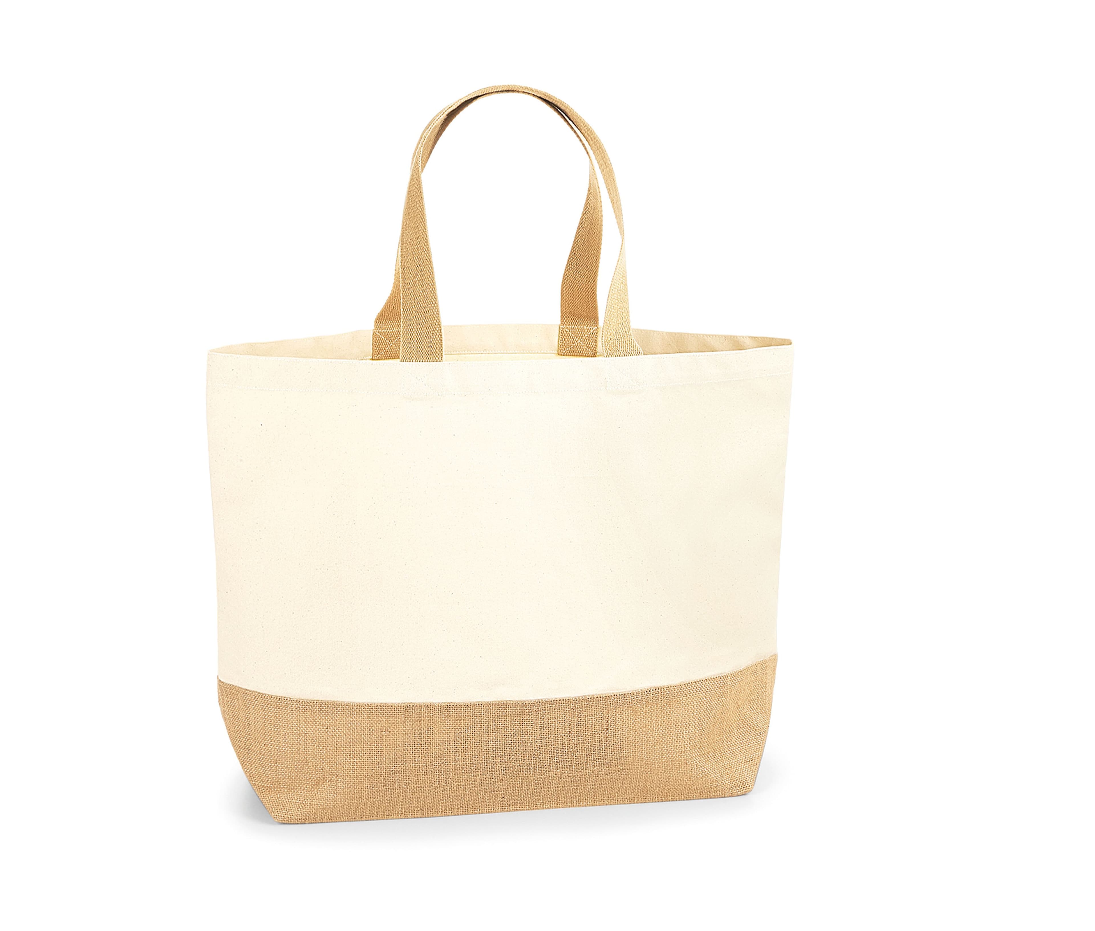 Sac shopping XL coton/toile de jute NATURAL