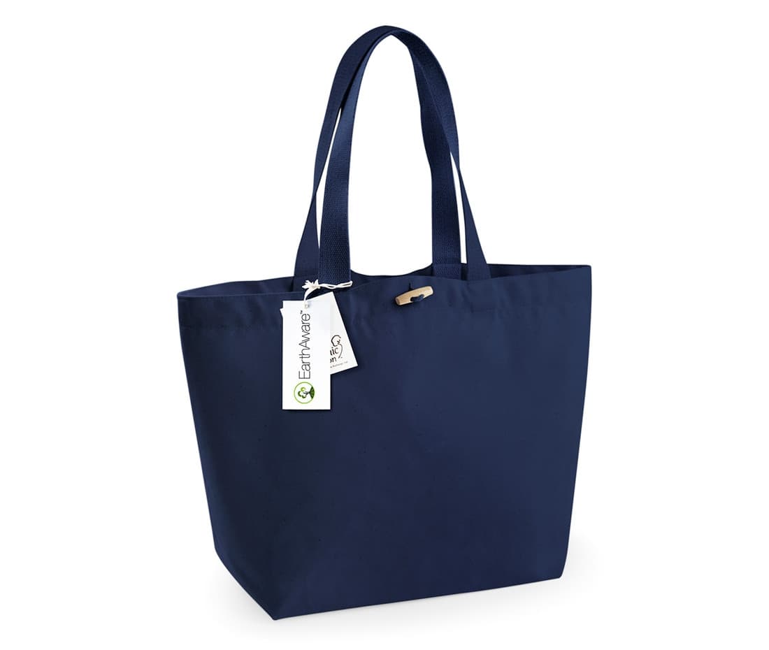 Sac shopping grand volume coton bio FRENCH NAVY