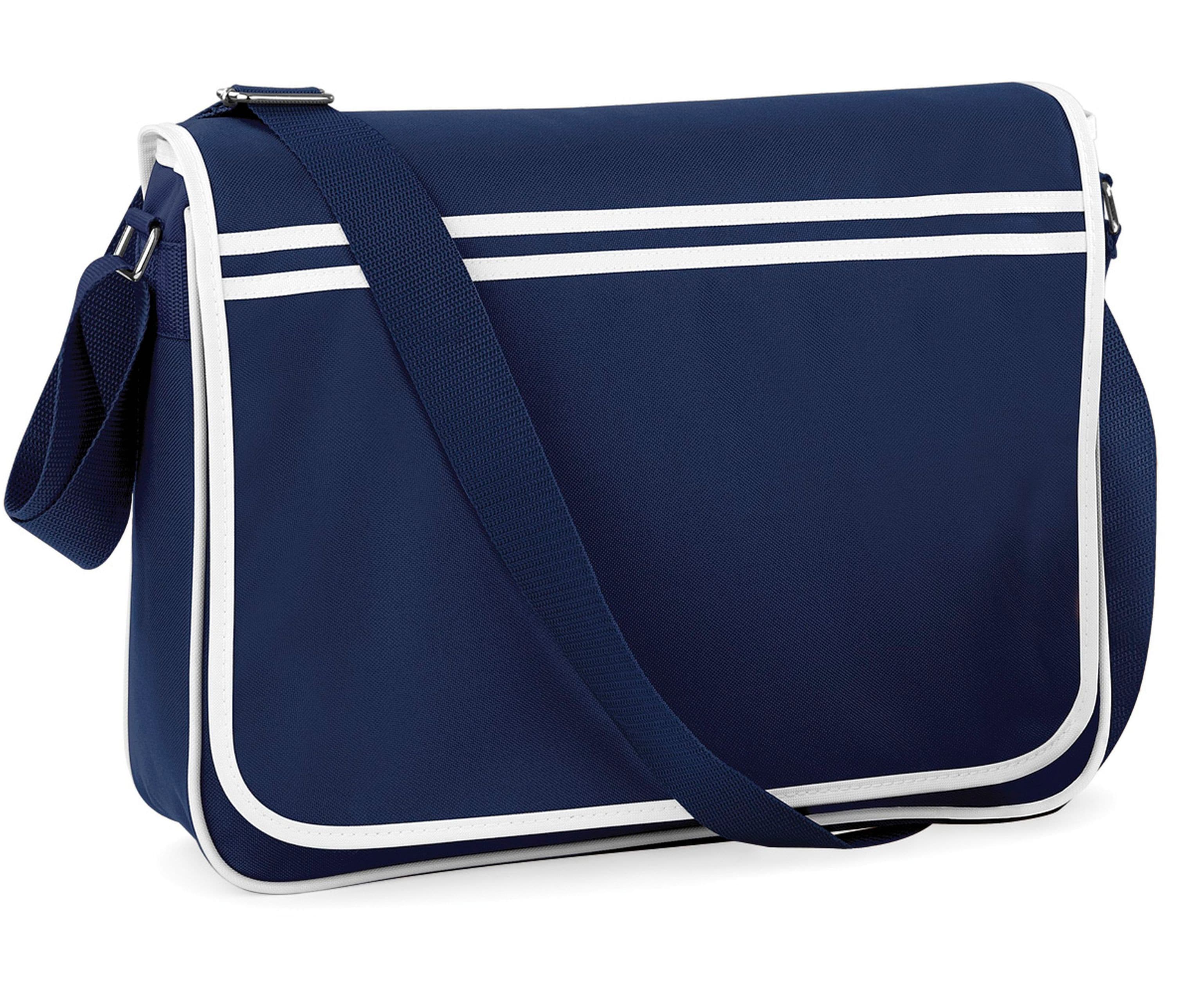 Sacoche messenger style rétro NAVY/WHITE