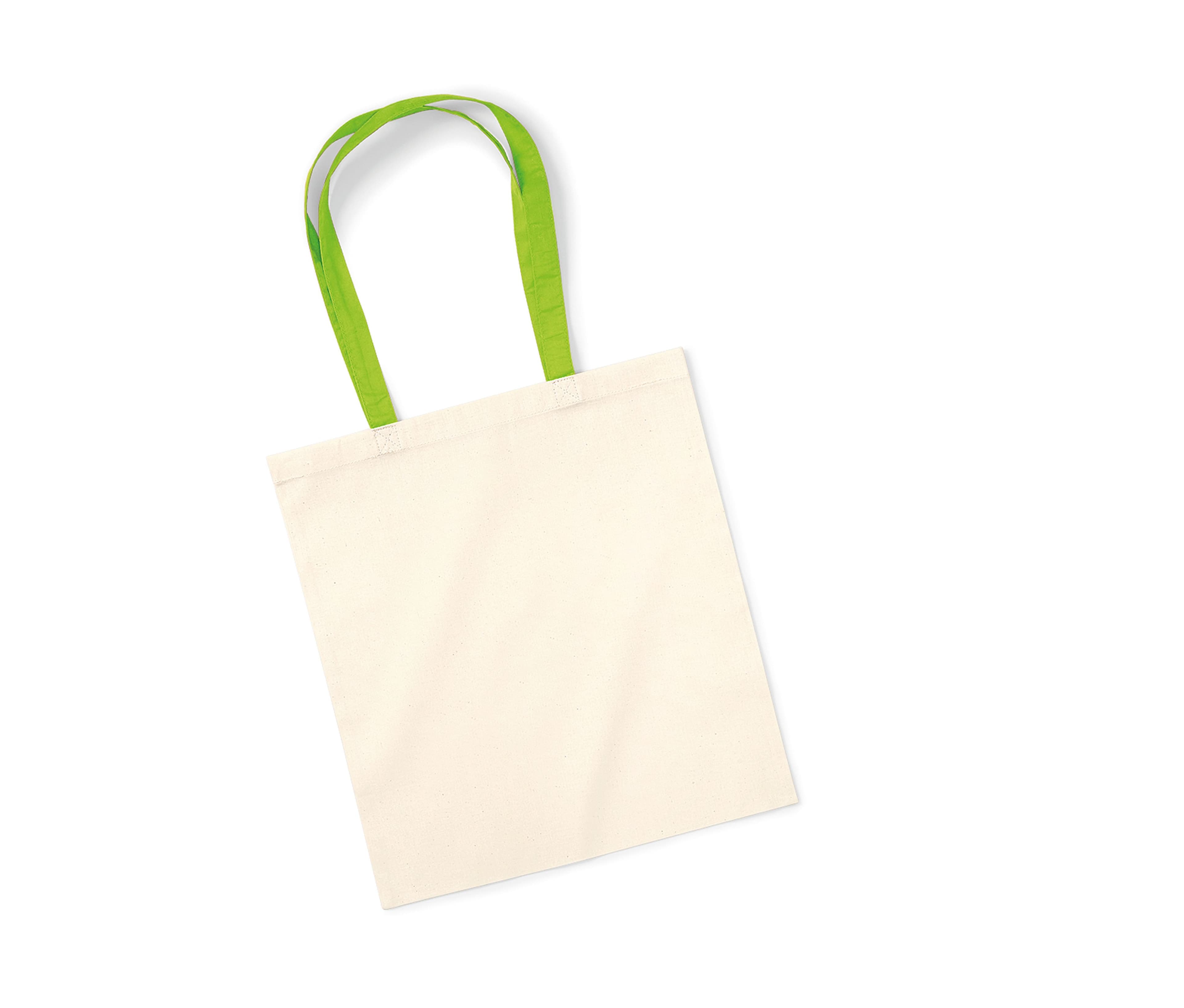 Sac shopping aux anses contrastées NATURAL/LIME GREEN