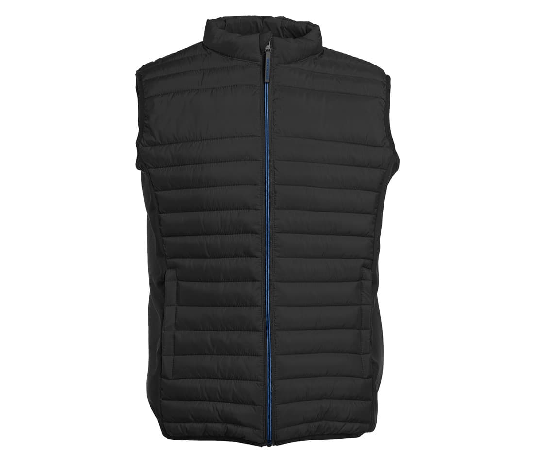 Bodywarmer bi-matière homme BLACK/BLACK/ROYAL