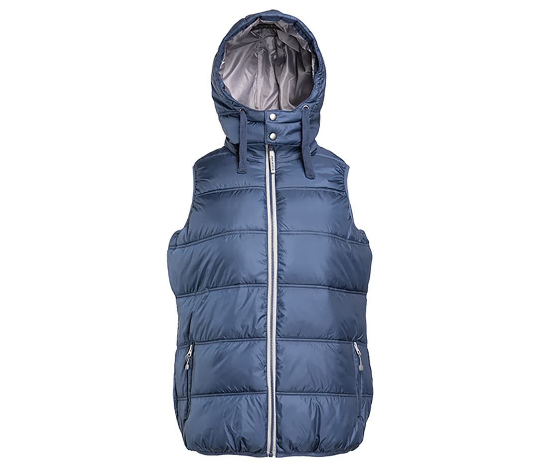 Bodywarmer doudoune femme avec capuche NAVY/GREY