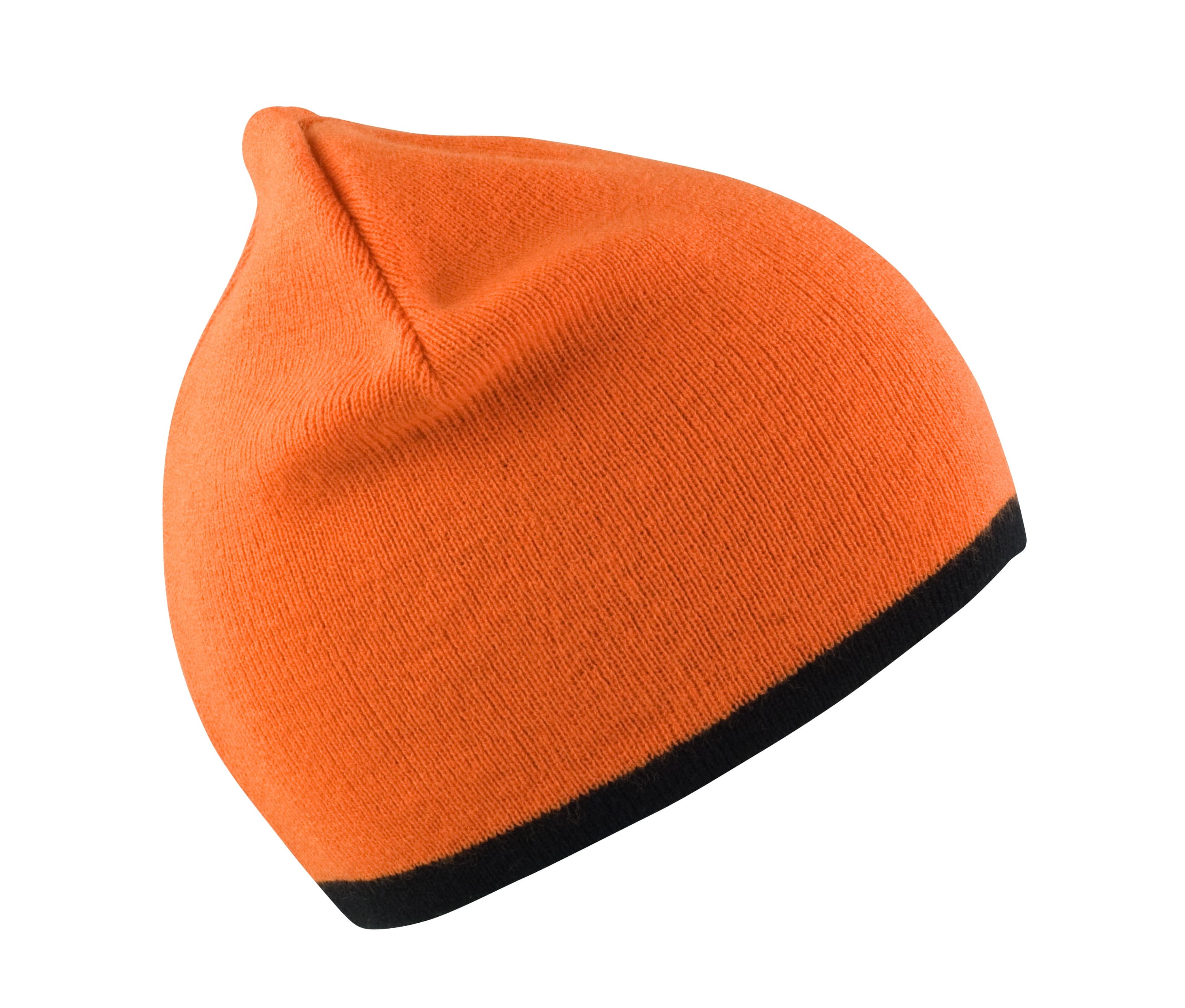 Bonnet réversible BRIGHT ORANGE/BLACK