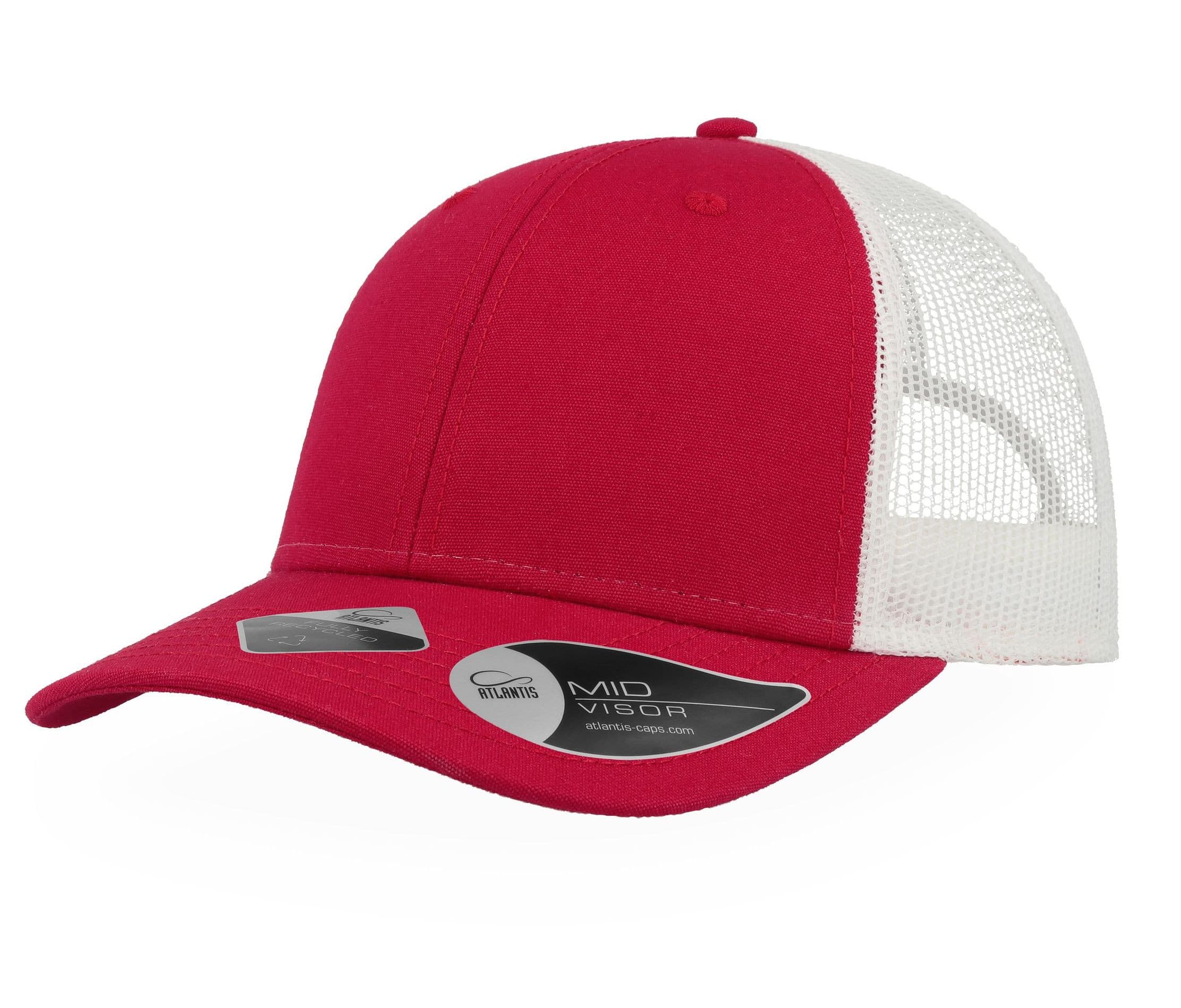 Casquette en coton et polyester recyclé RED/WHITE