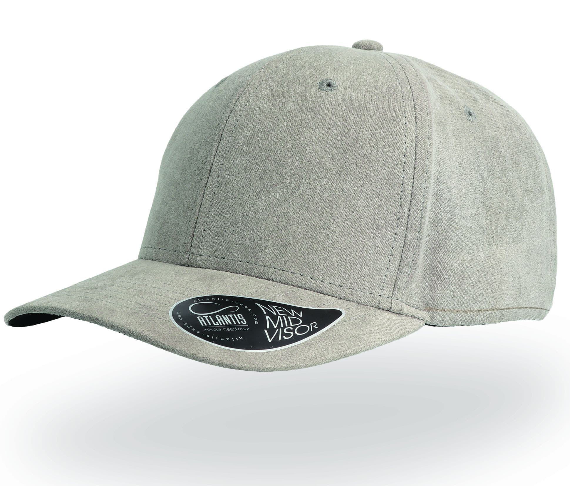 Casquette 6 pans mid visor faux suède GREY