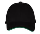 BLACK&MATCH CASQUETTE 6 PANS BLACK/KELLY GREEN