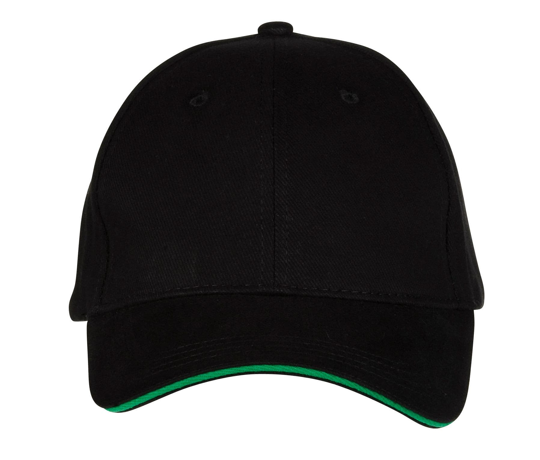 CASQUETTE 6 PANS BLACK/KELLY GREEN