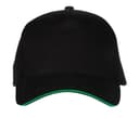 BLACK&MATCH CASQUETTE 5 PANS BLACK/KELLY GREEN