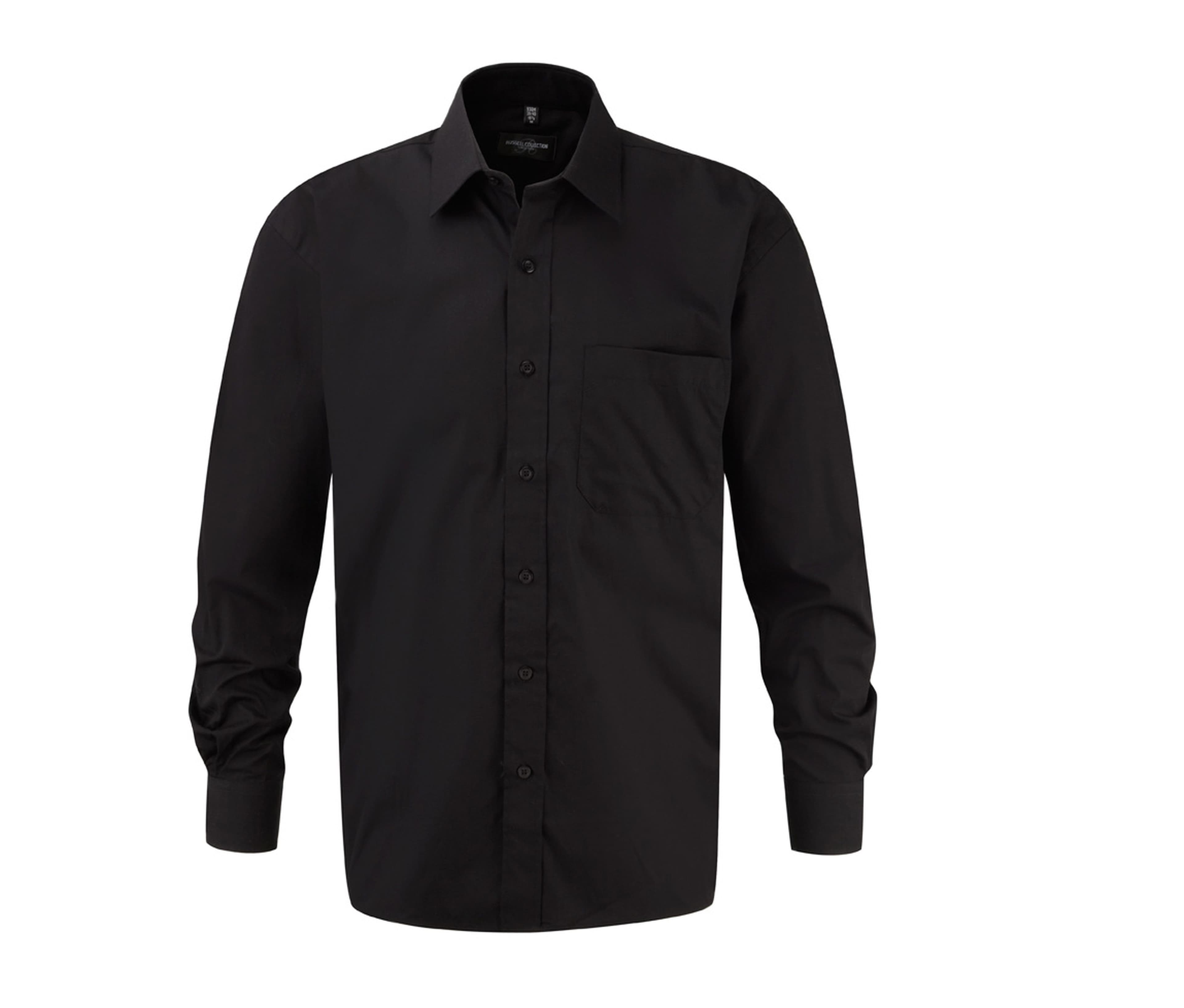 MEN'S LONG SLEEVE CLASSIC PURE COTTON POPLIN SHIRT BLACK