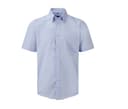 RUSSELL COLLECTION MEN'S SHORT SLEEVE CLASSIC ULTIMATE NON-IRON SHIRT BRIGHT SKY