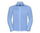 RUSSELL COLLECTION MEN'S LONG SLEEVE TAILORED ULTIMATE NON-IRON SHIRT BRIGHT SKY