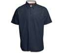 PEN DUICK Chemise coton manches courtes NAVY/BEIGE