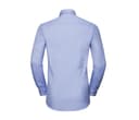 RUSSELL COLLECTION MEN'S LONG SLEEVE TAILORED CONTRAST HERRINGBONE SHIRT LIGHT BLUE/MID BLUE/BRIGHT NAVY