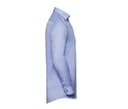 RUSSELL COLLECTION MEN'S LONG SLEEVE TAILORED CONTRAST HERRINGBONE SHIRT LIGHT BLUE/MID BLUE/BRIGHT NAVY