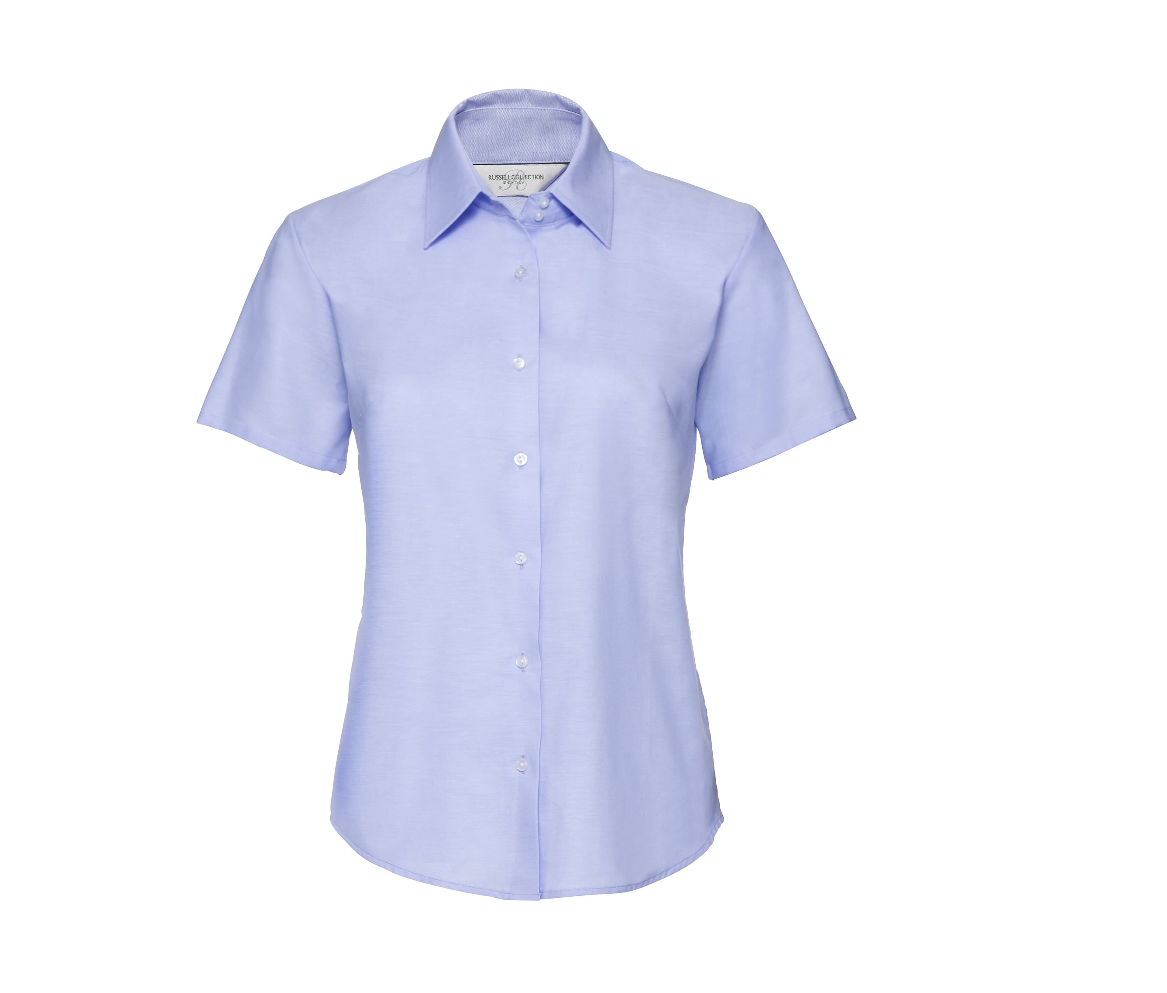 LADIES' SHORT SLEEVE TAILORED OXFORD SHIRT OXFORD BLUE