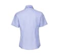 RUSSELL COLLECTION LADIES' SHORT SLEEVE TAILORED OXFORD SHIRT OXFORD BLUE