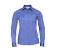 RUSSELL COLLECTION LADIES' LONG SLEEVE CLASSIC POLYCOTTON POPLIN SHIRT CORPORATE BLUE