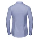 RUSSELL COLLECTION LADIES' LONG SLEEVE TAILORED HERRINGBONE SHIRT LIGHT BLUE