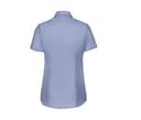RUSSELL COLLECTION LADIES' SHORT SLEEVE TAILORED HERRINGBONE SHIRT LIGHT BLUE