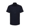 RUSSELL COLLECTION MEN'S SHORT SLEEVE TAILORED OXFORD SHIRT BRIGHT NAVY