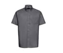 RUSSELL COLLECTION MEN'S SHORT SLEEVE CLASSIC OXFORD SHIRT SILVER