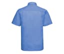 RUSSELL COLLECTION MEN'S SHORT SLEEVE CLASSIC POLYCOTTON POPLIN SHIRT CORPORATE BLUE
