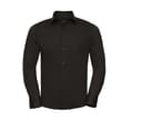 RUSSELL COLLECTION MEN'S LONG SLEEVE FITTED STRETCH SHIRT CHOCOLATE