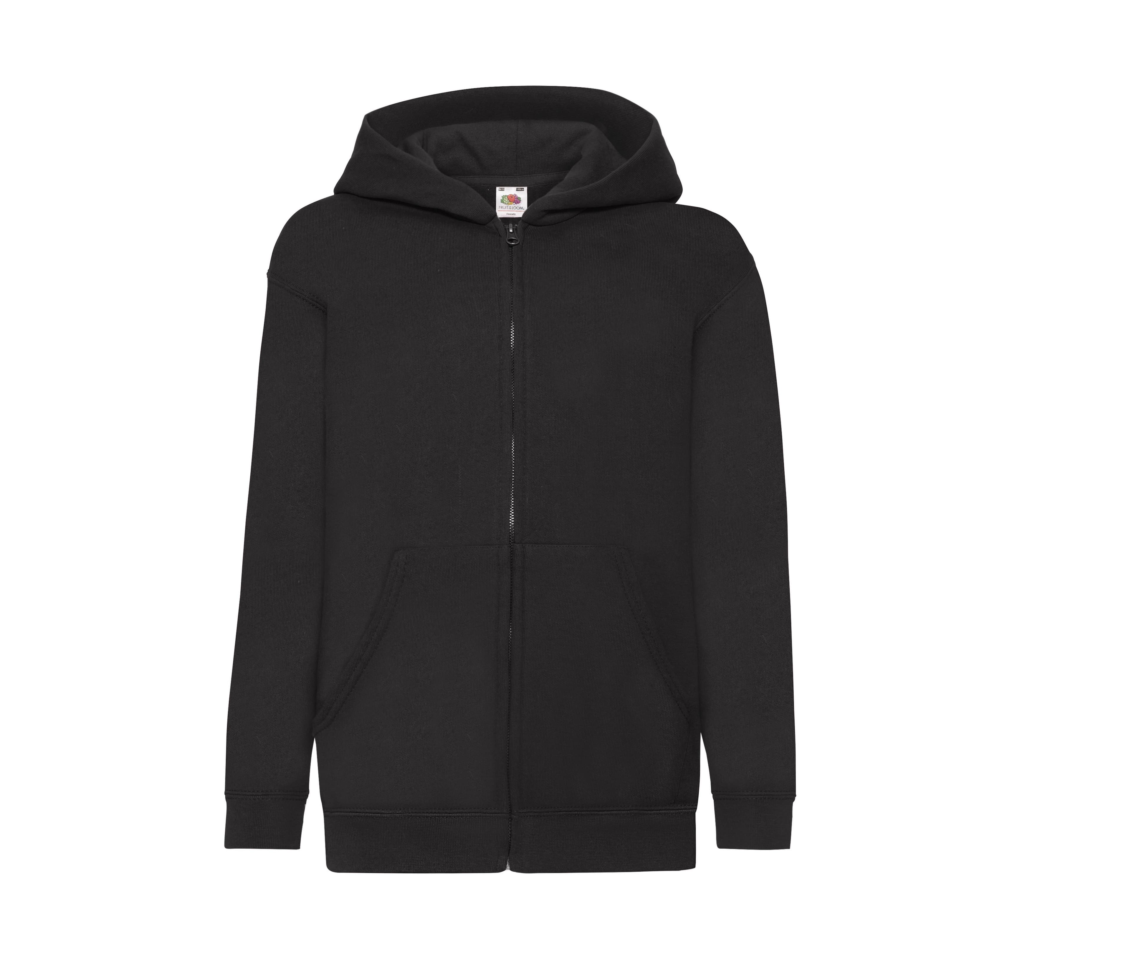 Sweat capuche grand zip enfant BLACK