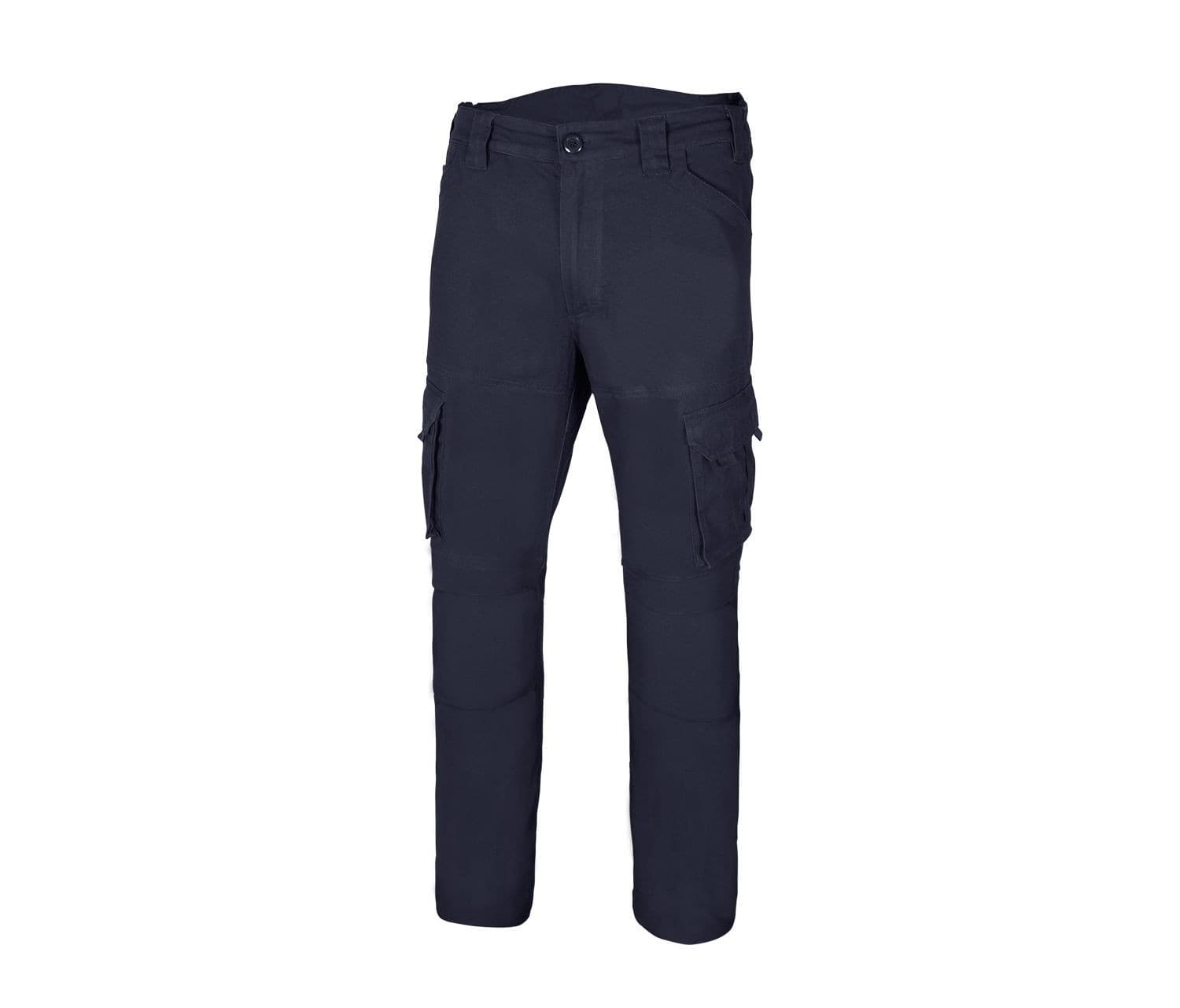 PANTALON MULTIPOCHES EN COTON STRETCH NAVY