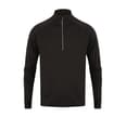TOMBO 1/4 zip tee-shirt sport BLACK