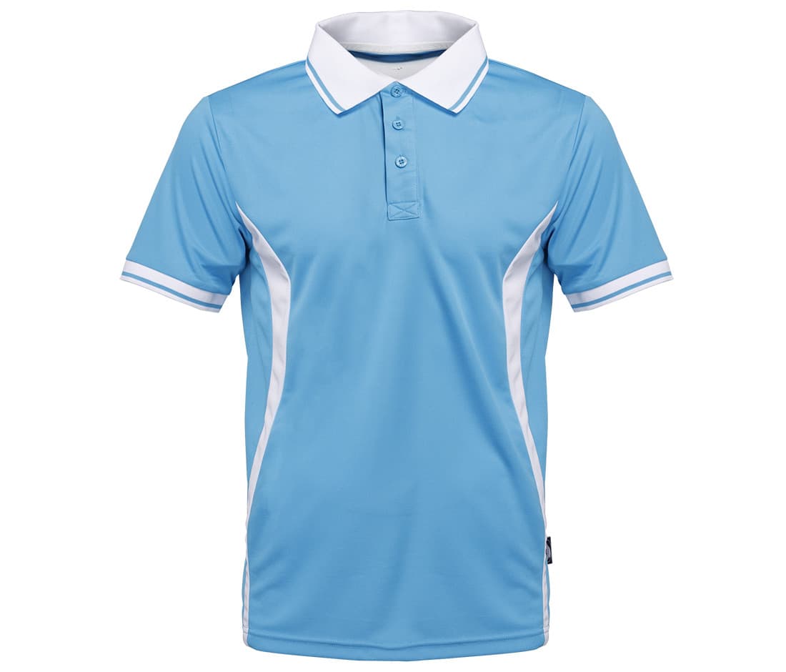 Polo respirant sport AZURE/WHITE